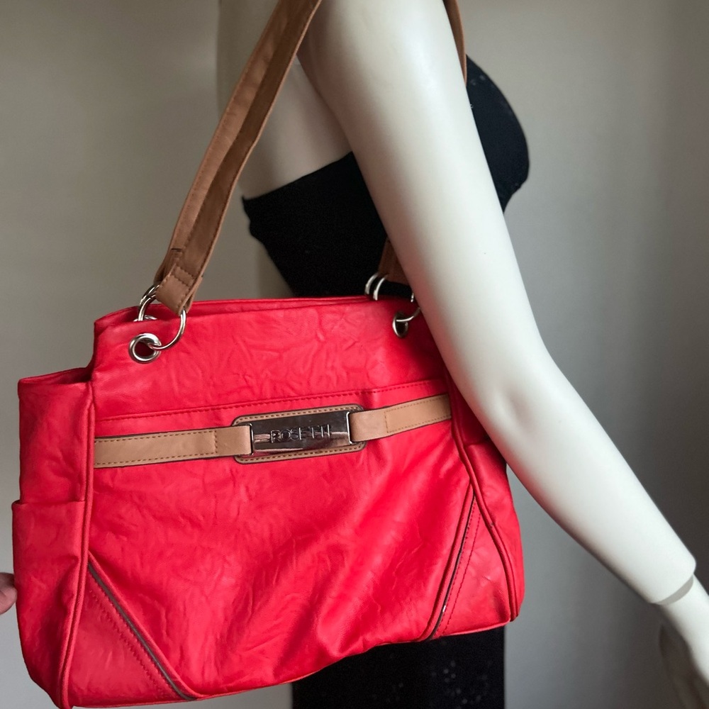 Rossetti Red and Tan Women's soft leather Handbag